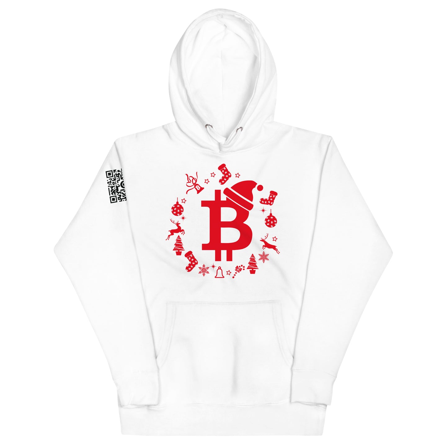 Crypto Hunters Christmas Bitcoin Santa Hat Unisex Hoodie