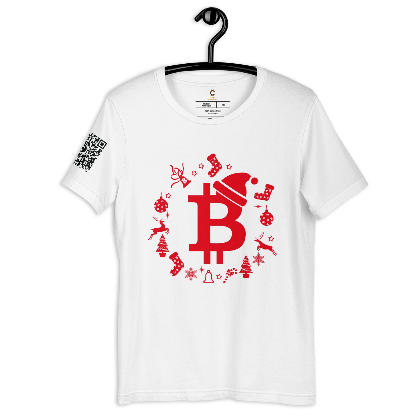 Crypto Hunters Christmas Bitcoin Santa Hat Unisex T-Shirt